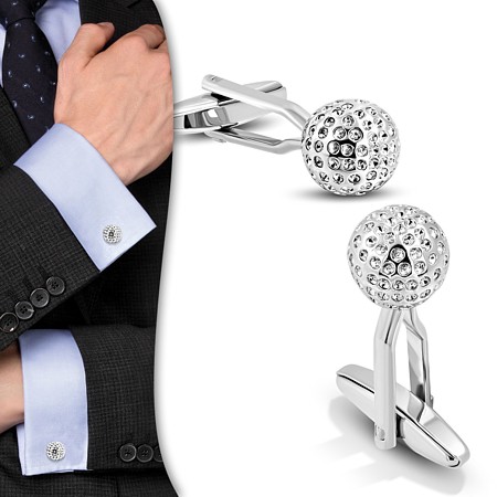Stainless Steel Golf Ball Cufflinks - Click Image to Close